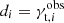$ d_{i} = \gamma_{\mathrm{t}, i}^{\mathrm{obs}} $