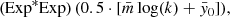 $$ \begin{aligned} (\mathrm{Exp} ^*\mathrm{Exp} )\,(0.5\cdot [\bar{m}\log (k)+ \bar{y}_0 ]), \end{aligned} $$