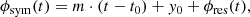 $$ \begin{aligned} \phi _\mathrm{sym} (t)&= m\cdot (t-t_0) + y_0 + \phi _\mathrm{res} (t), \end{aligned} $$