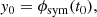 $$ \begin{aligned}&y_0 = \phi _\mathrm{sym} (t_0),\end{aligned} $$
