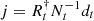 $ j=R_t^\dagger N_t^{-1} d_t $