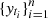 $ \{y_{t_i}\}_{i=1}^n $