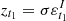 $ z_{t_1} = \sigma \varepsilon_{t_1}^I $