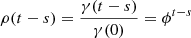$ \rho(t-s)=\frac{\gamma(t-s)}{\gamma(0)}= \phi^{t-s} $