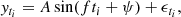 $$ \begin{aligned} y_{t_i} = A \sin (f t_i + \psi ) + \epsilon _{t_i} , \end{aligned} $$