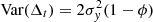 $ \mbox{Var}(\Delta_t)=2\sigma^2_y(1-\phi) $