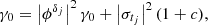 $$ \begin{aligned} \gamma _0 = \left|\phi ^{\delta _{j}} \right|^2 \gamma _0 + \left|\sigma _{t_j} \right|^2 (1+c), \end{aligned} $$