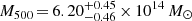 $ {M}_{500}\,{=}\,6.20^{+0.45}_{-0.46}\,{\times}\,10^{14}\,{M}_{\odot} $
