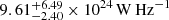 $ 9.61 \substack{+6.49 \\ -2.40} \times 10^{24} \,\mathrm{W\,Hz}^{-1} $