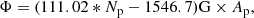 $$ \begin{aligned} \Phi =(111.02*N_{\rm p}-1546.7)\mathrm{G}\times A_{\rm p}, \end{aligned} $$