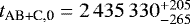 $t_{\textrm{AB&#x002B;C,0}} = 2\,435\,330^{&#x002B;205}_{-265}$