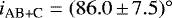 $i_{\textrm{AB&#x002B;C}} = (86.0\,{\pm}\,7.5)^{\circ}$