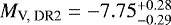 $M_{\textrm{V, DR2}} = -7.75^{&#x002B;0.28}_{-0.29}$