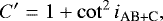 \begin{equation*} C&#x0027; = 1 &#x002B; \cot^2{i_{\textrm{AB&#x002B;C}}} ,\end{equation*}