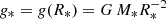 $ g_* = g(R_*) = G\,M_*R_*^{-2} $