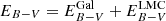 $ E_{B-V} = E_{B-V}^{\mathrm{Gal}} + E_{B-V}^{\mathrm{LMC}} $