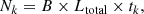 $$ \begin{aligned} N_k= B\times L_{\rm total}\times t_k, \end{aligned} $$