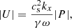 $$ \begin{aligned} |U|=\frac{c_{\rm s}^2k_x}{\gamma \omega }|P| ,\end{aligned} $$