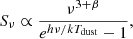 $$ S_{\nu } \propto \frac{\nu ^{3+\beta }}{e^{h\nu /kT_{\rm dust}}-1}, $$