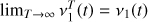 $ \lim_{T\rightarrow \infty}\nu_1^T(t)=\nu_1(t) $