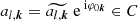 $ a_{l,{\boldsymbol{k}}}=\widetilde{a_{l,{\boldsymbol{k}}}} {\text{ e}}^{{\text{ i}}\varphi_{0{\boldsymbol{k}}}} \in C $