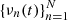 $ \{\nu_n(t)\}_{n=1}^N $
