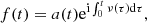 $$ \begin{aligned} f(t)=a(t)\mathrm{e}^{\mathrm{i}\int _0^t \nu (\tau )\mathrm{d} \tau }, \end{aligned} $$