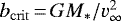$b_{\mathrm{crit}}\,{=}\,GM_{*}/v_{\infty}^2$
