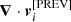 $ {\boldsymbol{\nabla} \cdot \boldsymbol{v}}_i^{[{\rm PREV}]} $