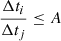 $ \dfrac{\Delta t_i} {\Delta t_j} \leq A $