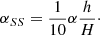 $$ \begin{aligned} \alpha _{SS} = \dfrac{1}{10} \alpha \dfrac{h}{H}\cdot \end{aligned} $$