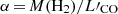 $ \alpha\,{=}\,M({\rm H}_2) / L\prime_{\rm CO} $