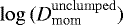$\log\,(D_{\textrm{mom}}^{\mathrm{unclumped}})$