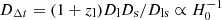 $ D_{\Delta t} = (1+z_{\rm l}) D_{\rm l} D_{\rm s} / D_{\rm ls} \propto H_0^{-1} $