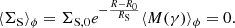 $$ \begin{aligned} \langle \Sigma _{\rm S} \rangle _{\phi }= \Sigma _{\rm S, 0} e^{-\frac{R-R_0}{R_{\rm S}}} \langle M(\gamma ) \rangle _{\phi }=0. \end{aligned} $$