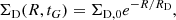 $$ \begin{aligned} \Sigma _{\rm D}(R,t_G)=\Sigma _{\mathrm{D},0}e^{-R/R_{\rm D}}, \end{aligned} $$