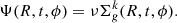 $$ \begin{aligned} \Psi (R,t,\phi ) = \nu \Sigma _{ g}^k(R,t,\phi ). \end{aligned} $$