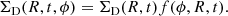 $$ \begin{aligned} \Sigma _{\rm D}(R,t,\phi )=\Sigma _{\rm D}(R,t) f(\phi ,R,t). \end{aligned} $$