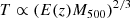 $$ \begin{aligned} T \propto \left(E(z) M_{500} \right)^{2/3} \end{aligned} $$