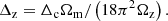 $$ \begin{aligned} \Delta _{\mathrm{z}} = \Delta _{\mathrm{c}} \Omega _{\mathrm{m}} / \left( 18\pi ^{2}\Omega _{\mathrm{z}} \right). \end{aligned} $$