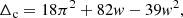 $$ \begin{aligned} \Delta _{\mathrm{c}} = 18\pi ^{2} + 82w - 39w^{2}, \end{aligned} $$
