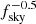 $ f_{\mathrm{sky}}^{-0.5} $
