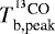 $T_{\textrm{b,peak}}^{^{13}\textrm{CO}}$