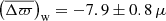 $ \left(\overline{\Delta \varpi}\right)_{\mathrm{w}} = -7.9 \pm 0.8\,\mu $