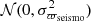 $ \mathcal{N}(0, \sigma_{\varpi_{\rm seismo}}^2) $
