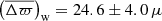 $ \left(\overline{\Delta \varpi}\right)_{\mathrm{w}} = 24.6 \pm 4.0\,\mu $
