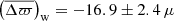 $ \left(\overline{\Delta \varpi}\right)_{\mathrm{w}} = -16.9 \pm 2.4\,\mu $