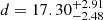 $ d=17.30^{+2.91}_{-2.48} $
