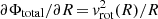 $ {\partial \Phi_{\mathrm{total}}}/{\partial R}\,{=}\,{\mathit{v}^{2}_{\mathrm{rot}}(R)}/{R} $