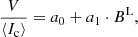 $$ \begin{aligned} \frac{V}{\langle {I_\mathrm{c} }\rangle } = a_0 +a_1\cdot {B^\mathrm{L}}, \end{aligned} $$